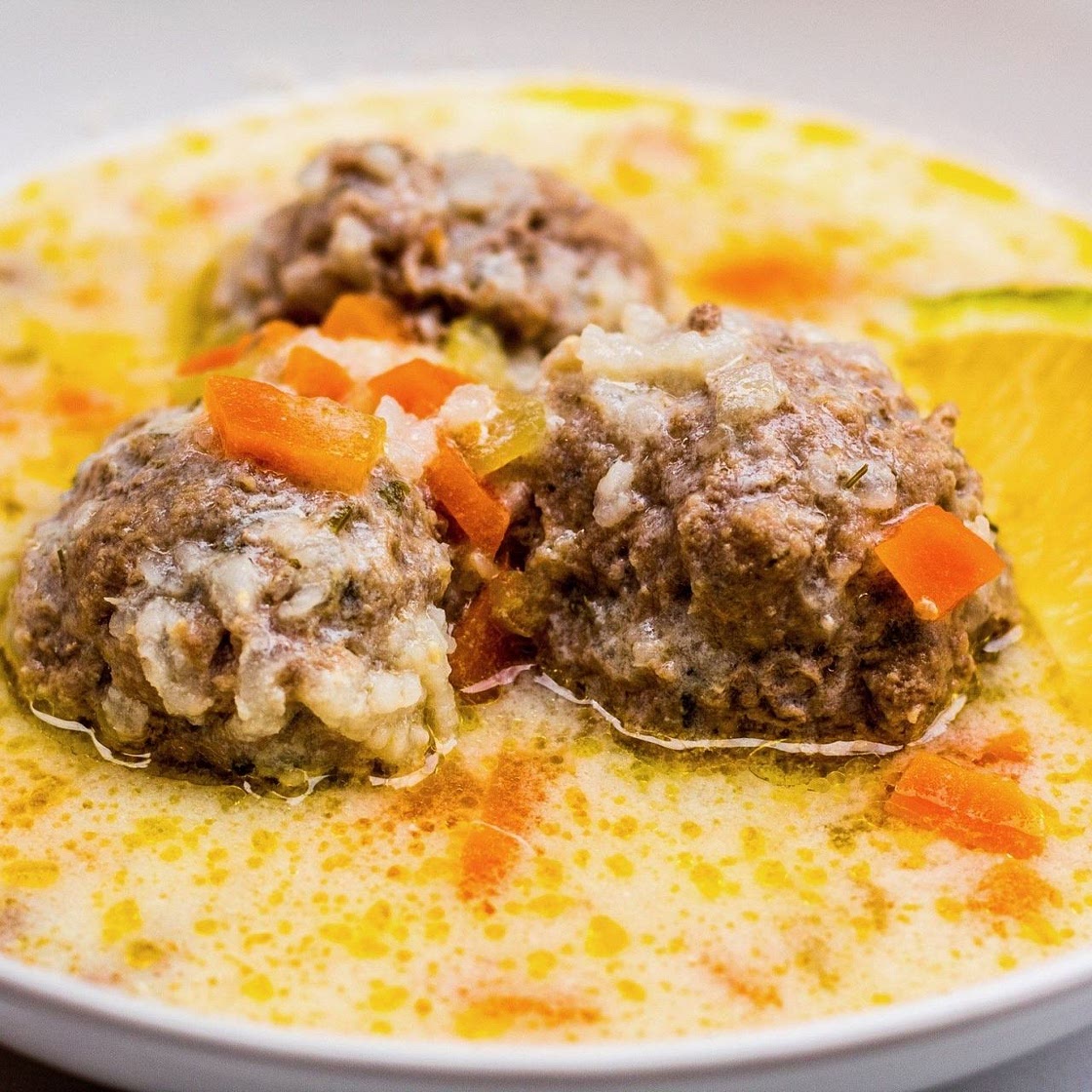 Traditional Greek Meatball Soup (Giouvarlakia/ Youvarlakia) in Egg-lemon Sauce Recipe