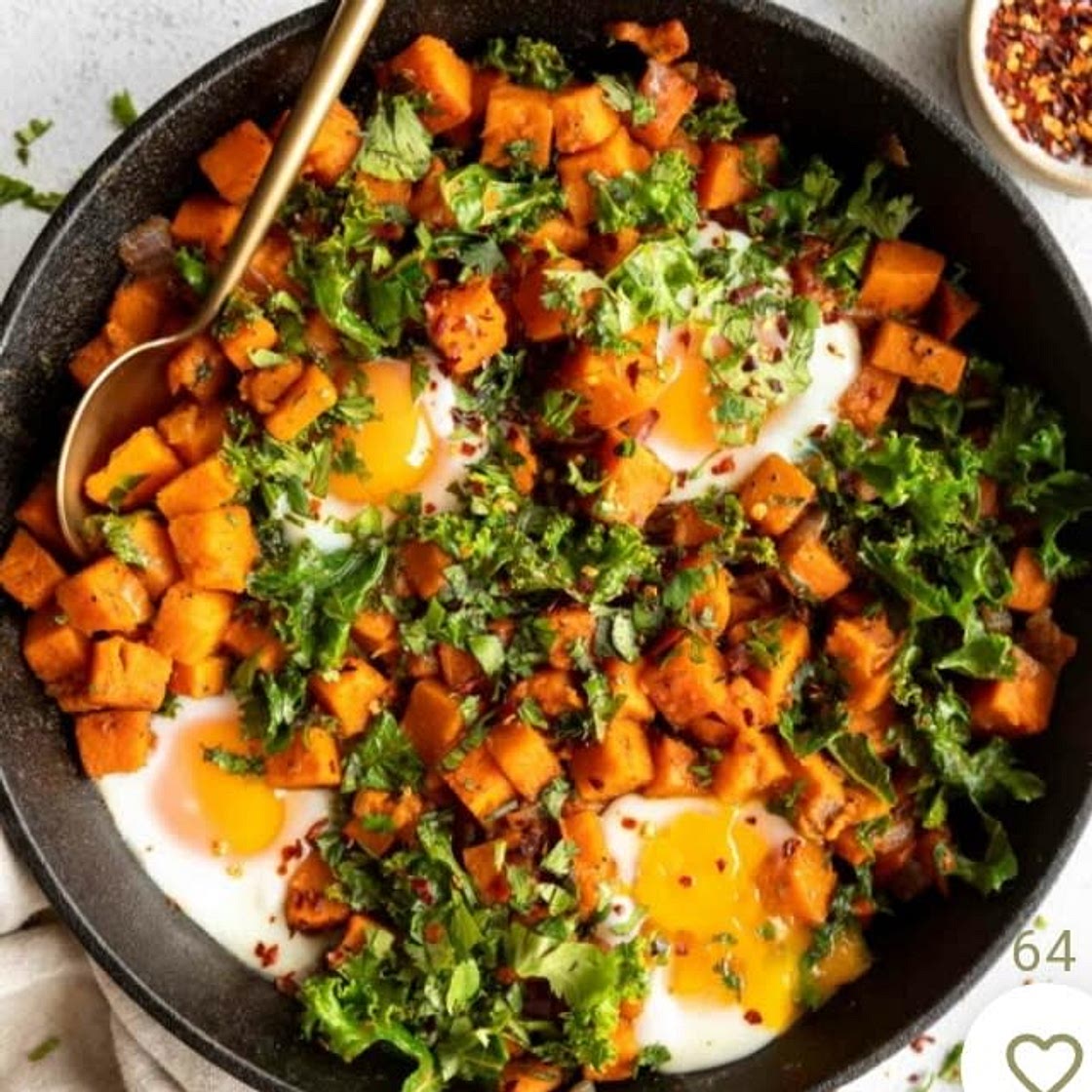 Sweet Potato Kale Chickpeas Avocado Eggs