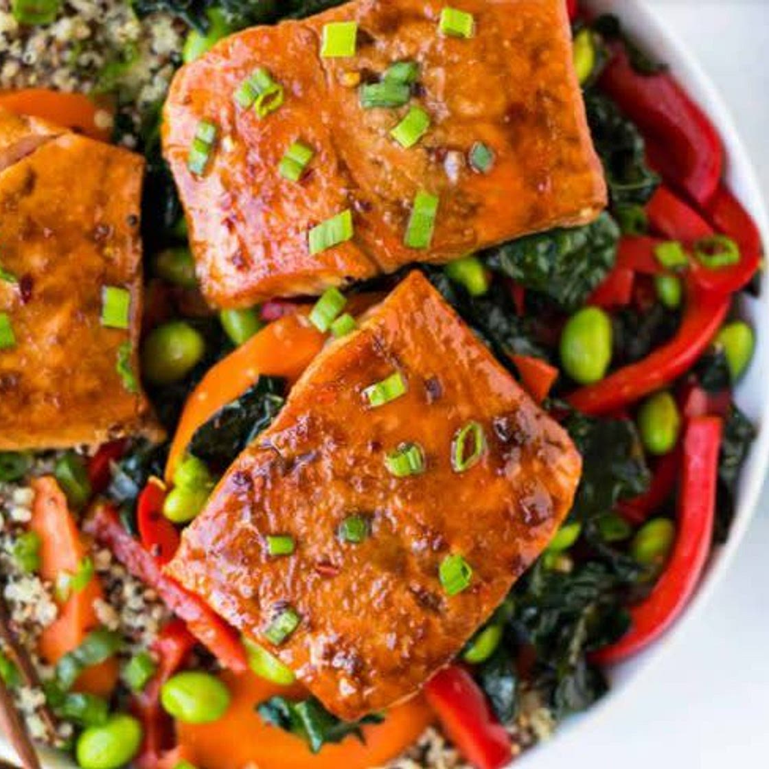 Teriyaki Salmon Quinoa Bowl