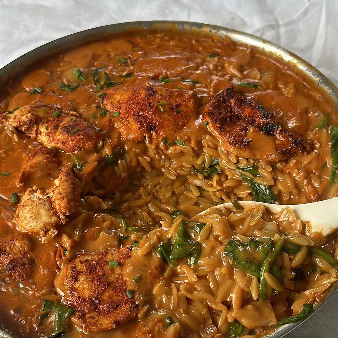 Orzo crémeux au poulet 