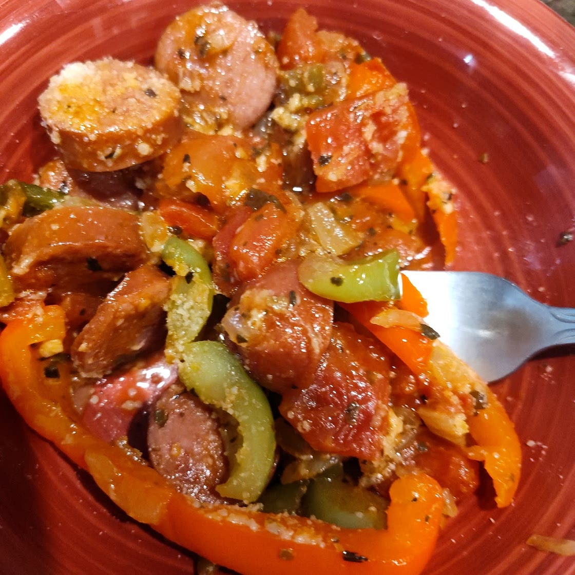 Turkey Sausage, Pepper and Onion Skillet
