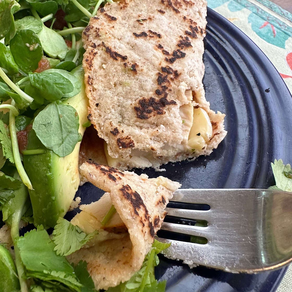 2-Ingredient Almond Flour Tortillas {vegan, keto, oil-free}