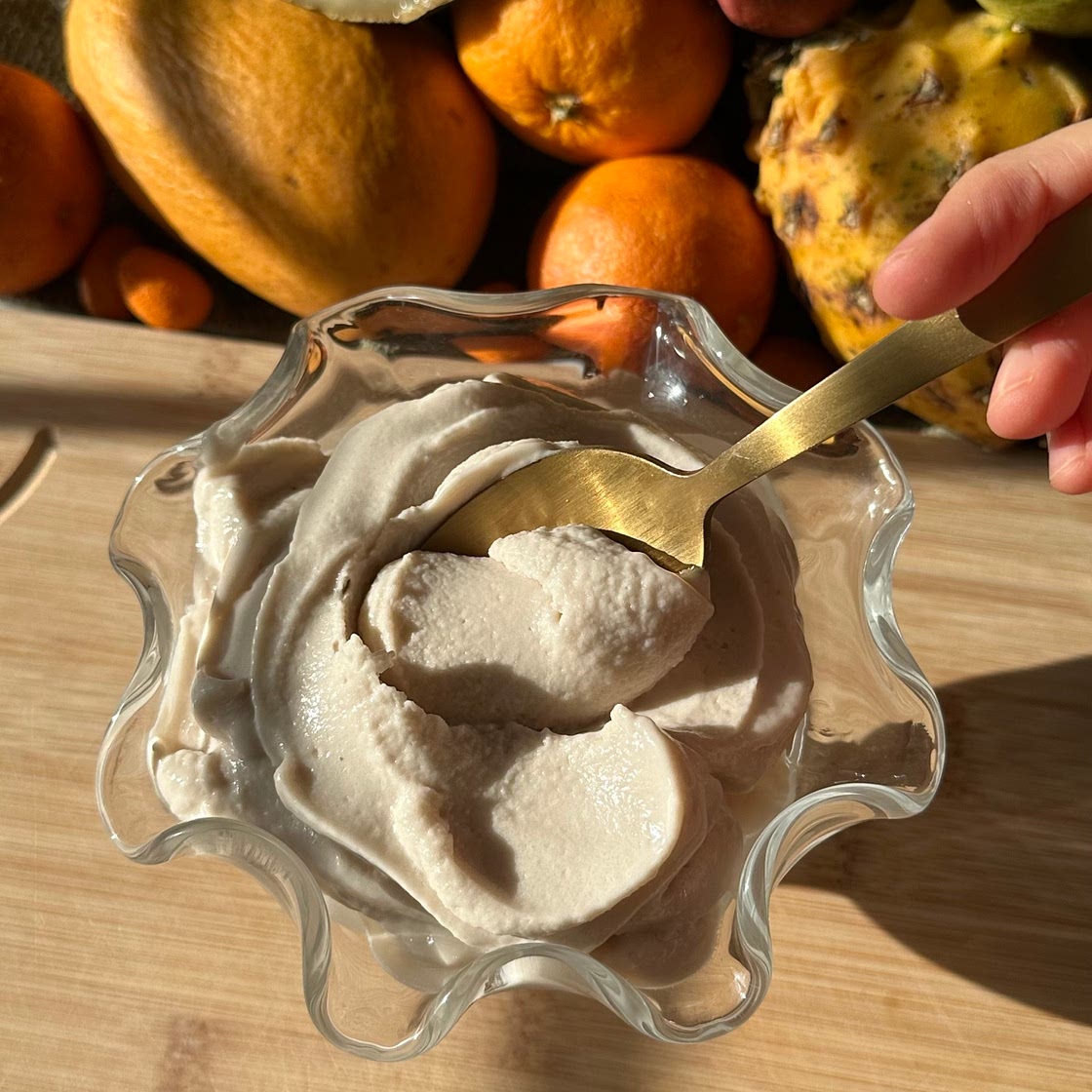 Vegan Vanilla Custard Ice Cream (4 ingredients)