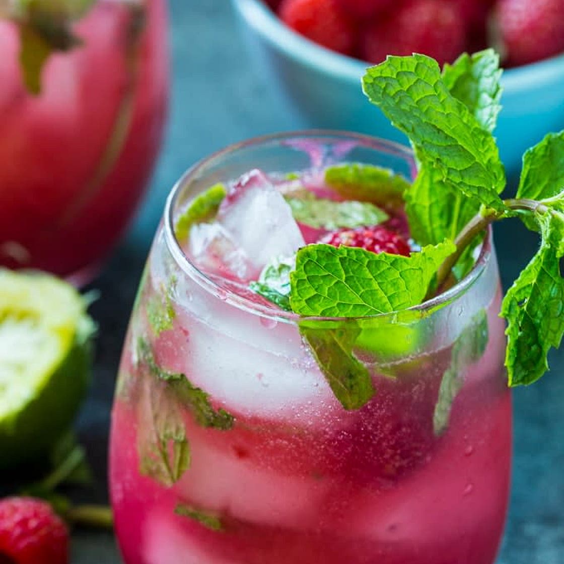 Raspberry Mojitos