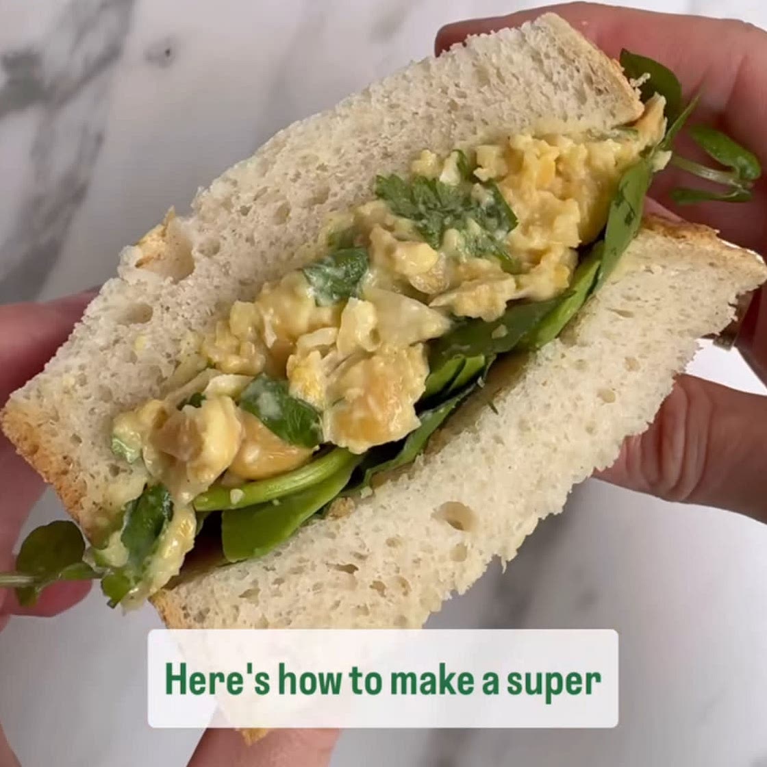 Vegan chickpea salad sandwich