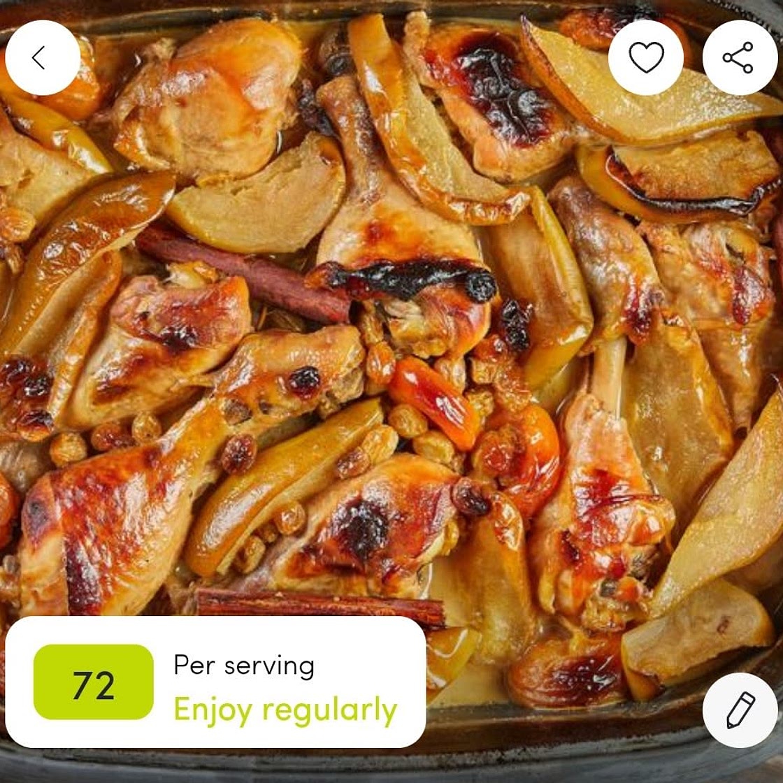 Moroccan Chicken Tagine with Caremlised Pears