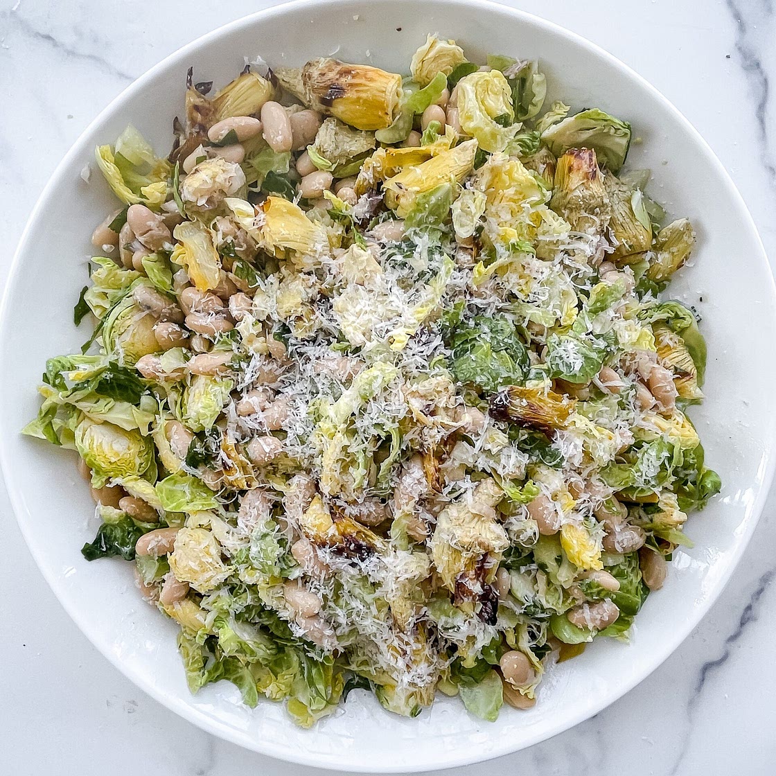 Air Fried Artichoke Salad with Lemon Parmesan Dressing