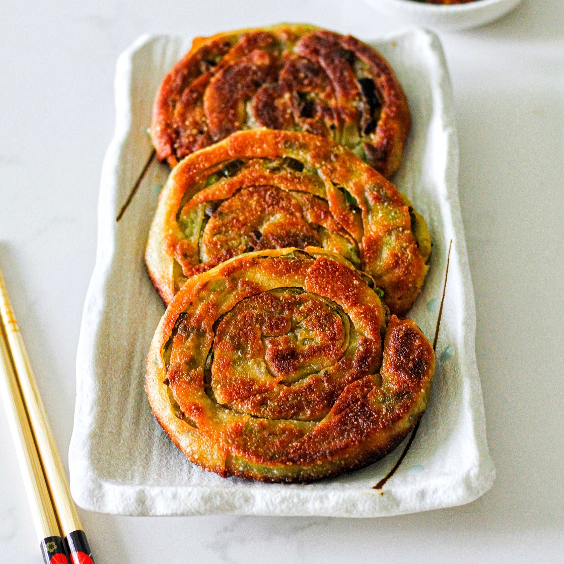 Easy Scallion Pancakes Using Wonton Wrappers