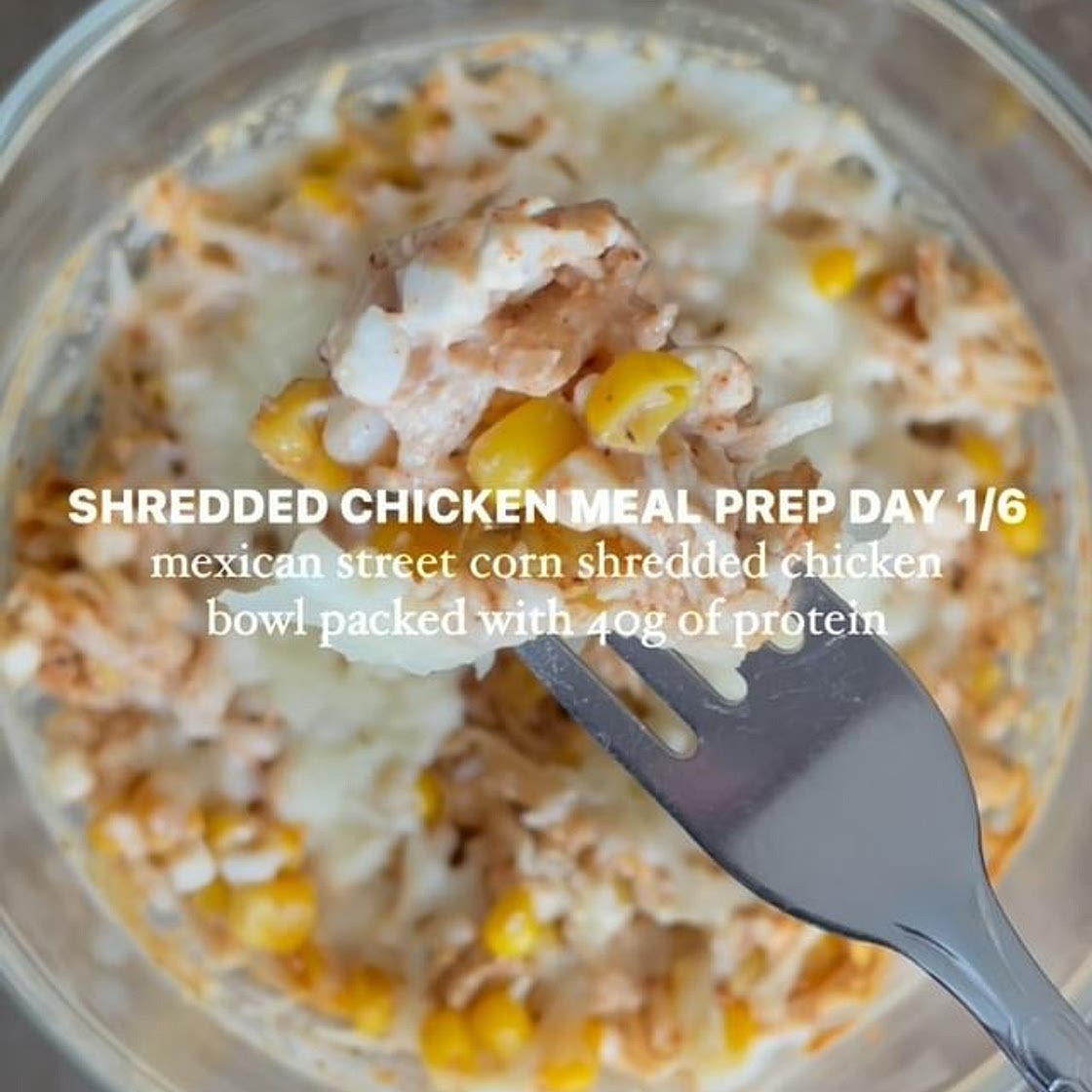 Shredded chicken bowl