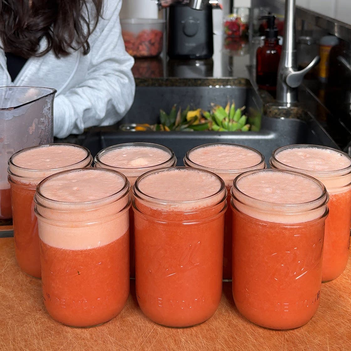 Pineapple strawberry Orange batch Juice