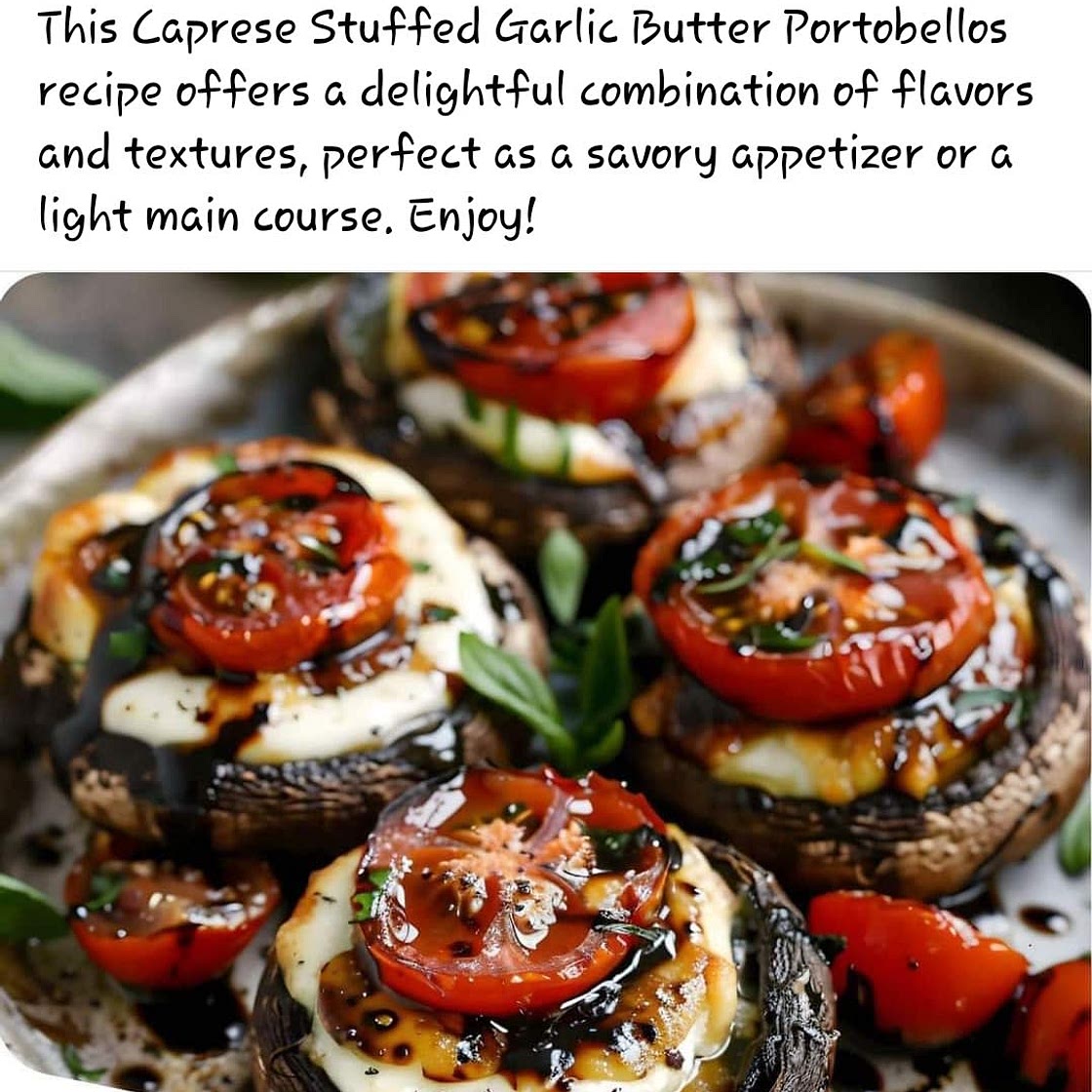 Caprese Stuffed Garlic Butter Portobellos
