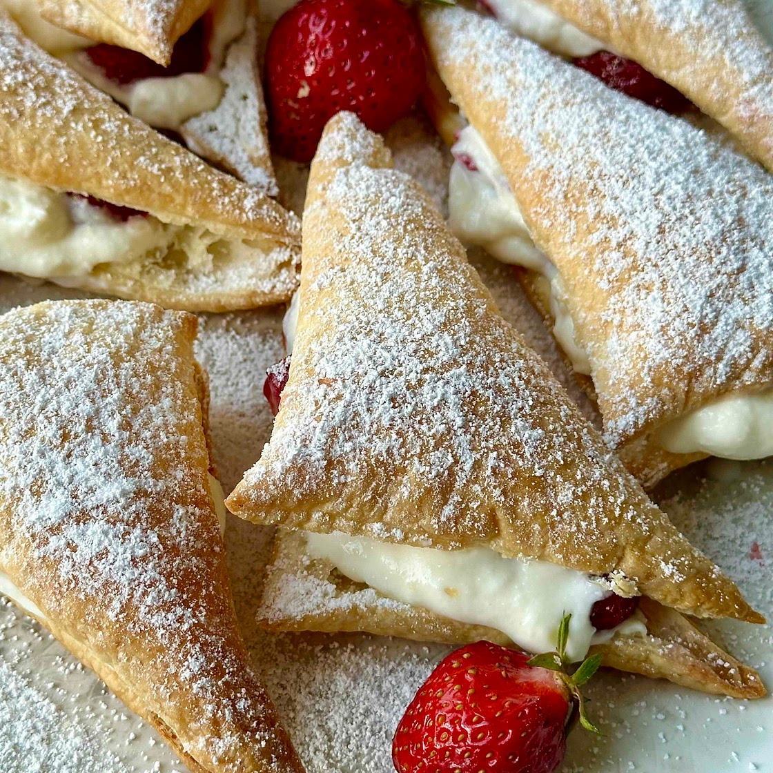 Strawberries and Cream Turnovers 