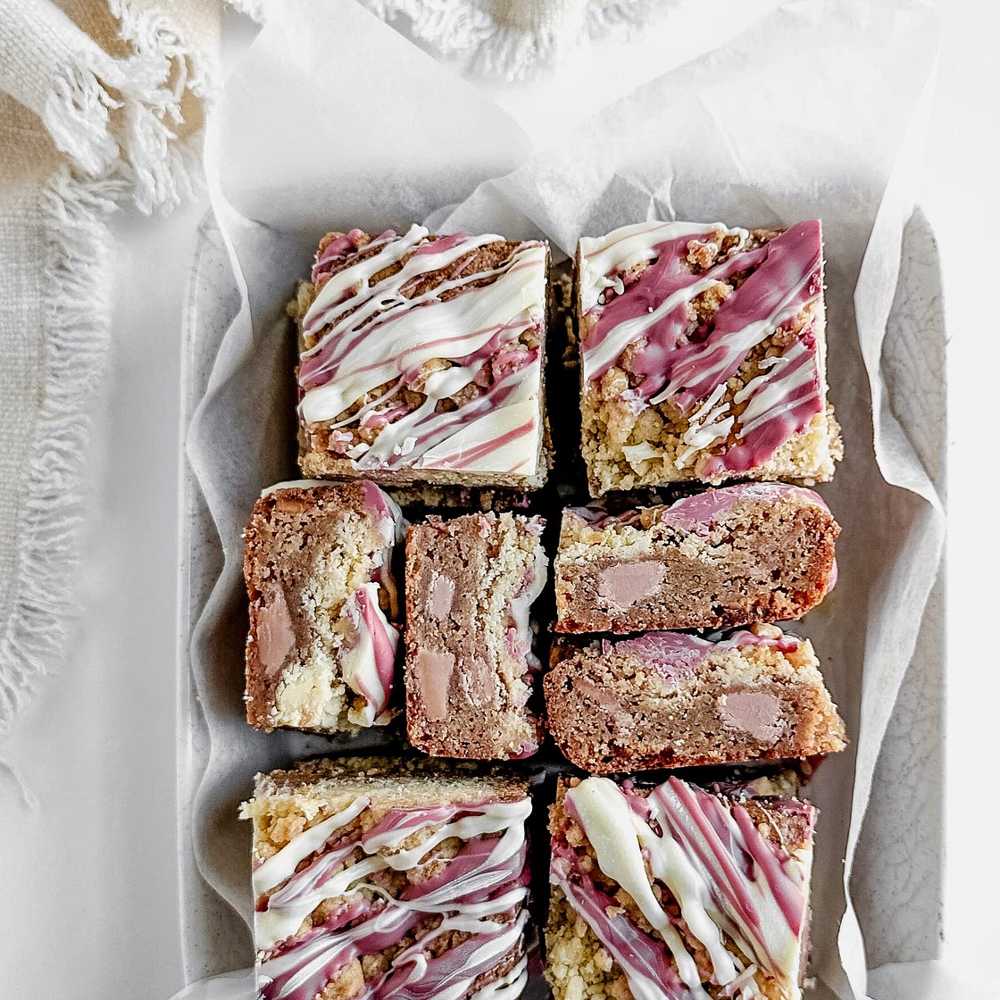 Ruby Chocolate Blondies