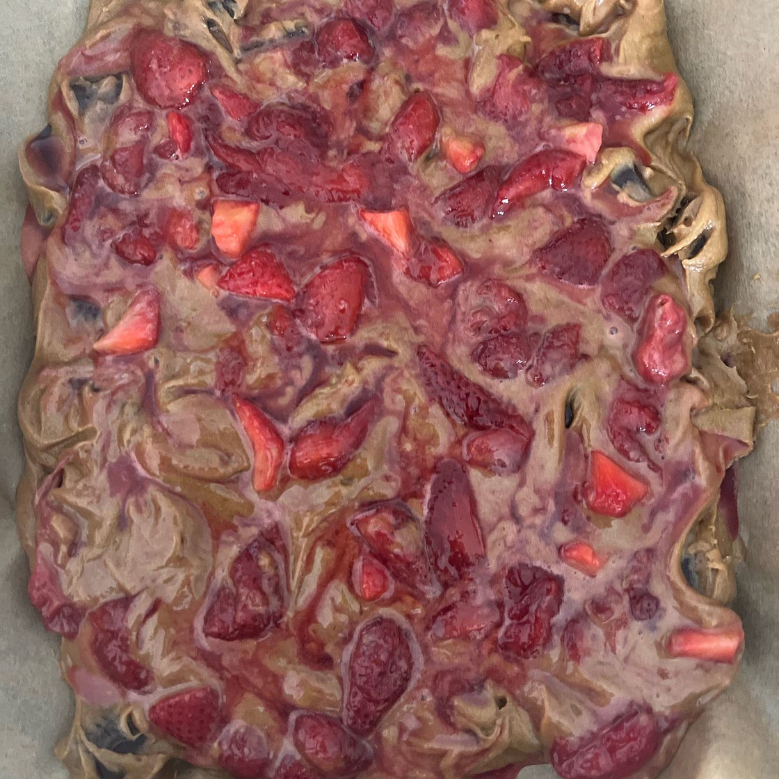 Strawberry and White Chocolate Blondies