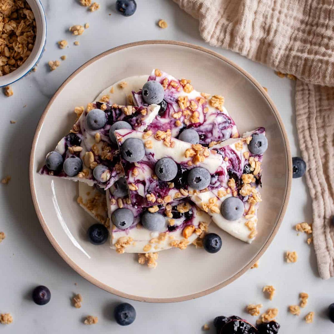 Blueberry Cottage Cheese Frozen Bark
