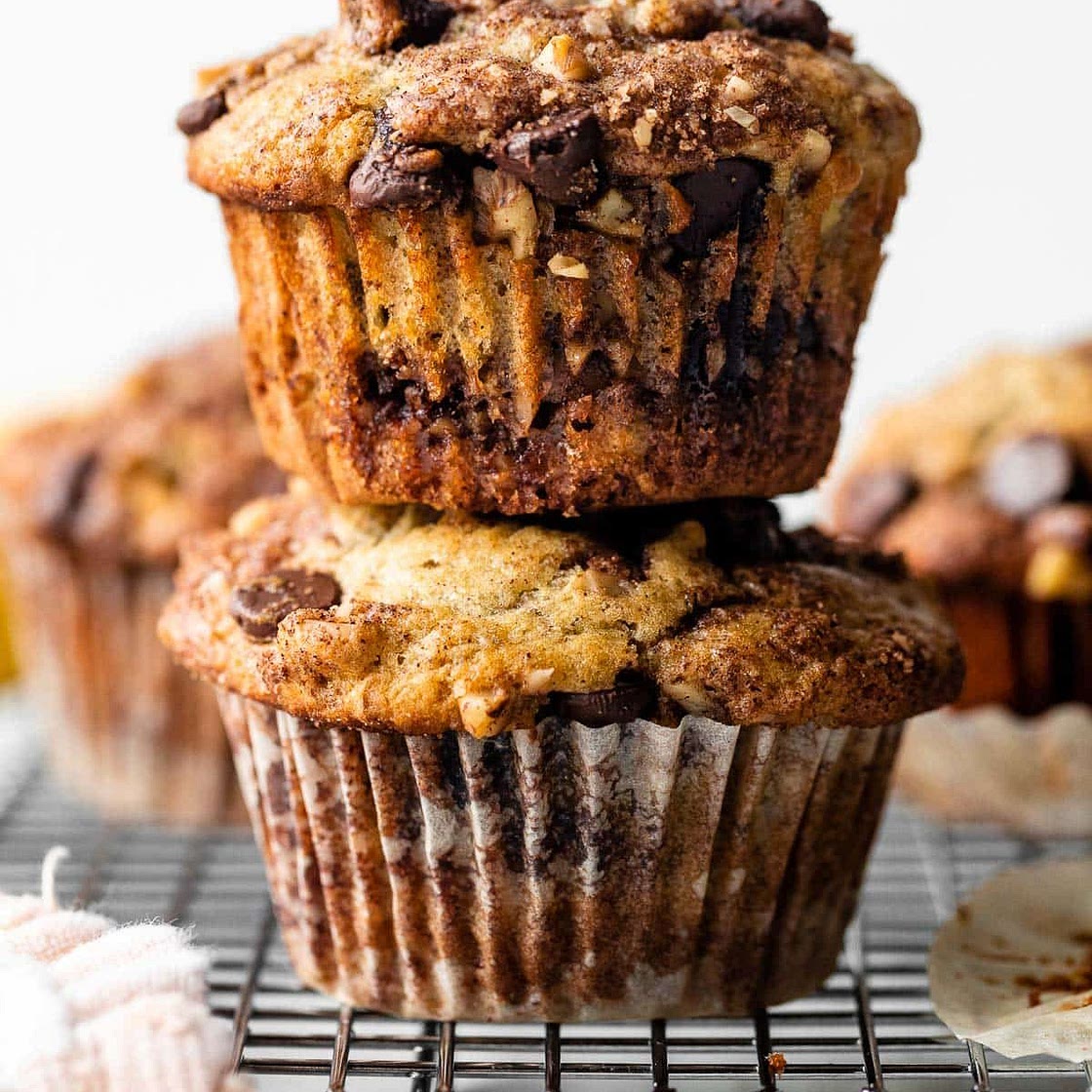 Coffee Chocolate Chip Banana Nut muffins