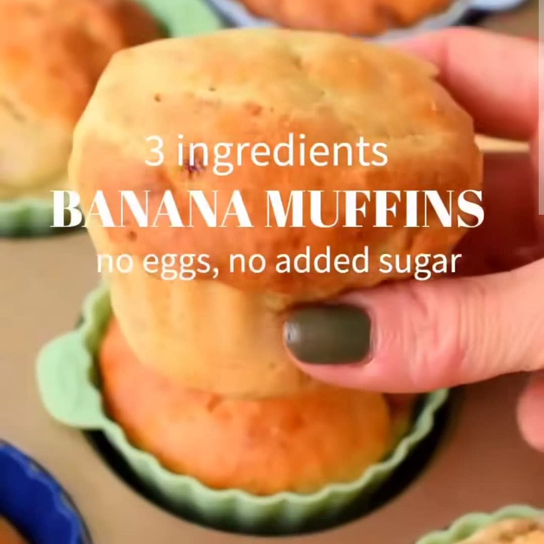 3-Ingredient Banana Muffins