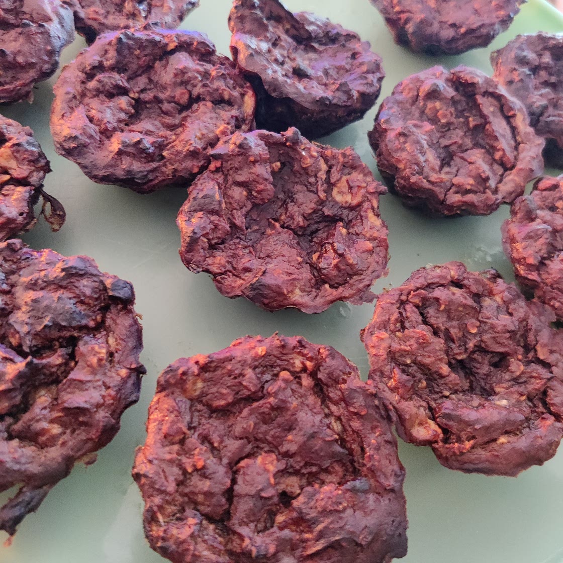 Chocolate banana muffins (flourless, dairy-free, vegan