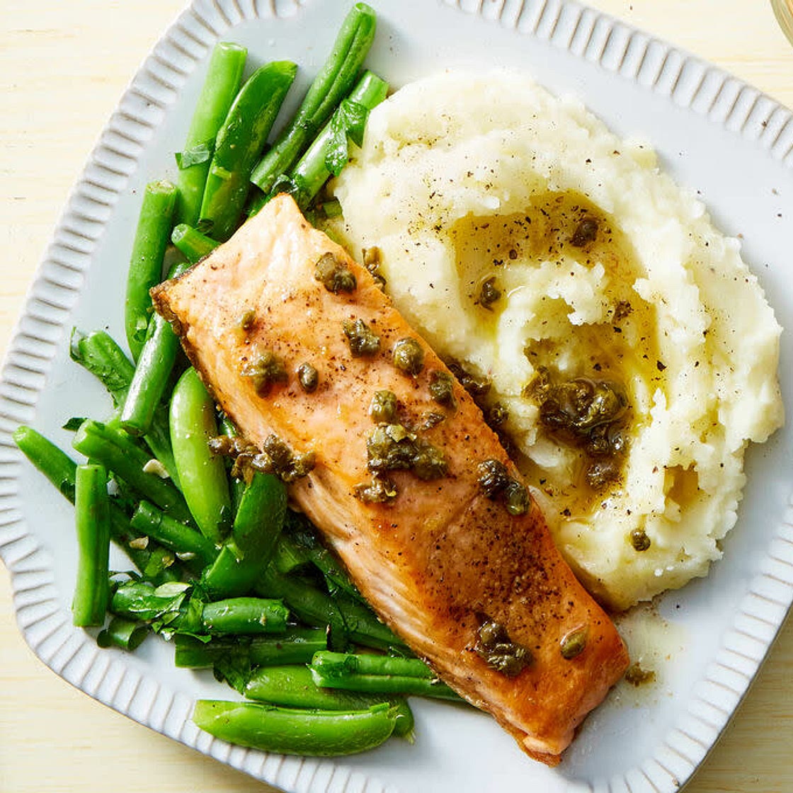 Cena puré con salmón 