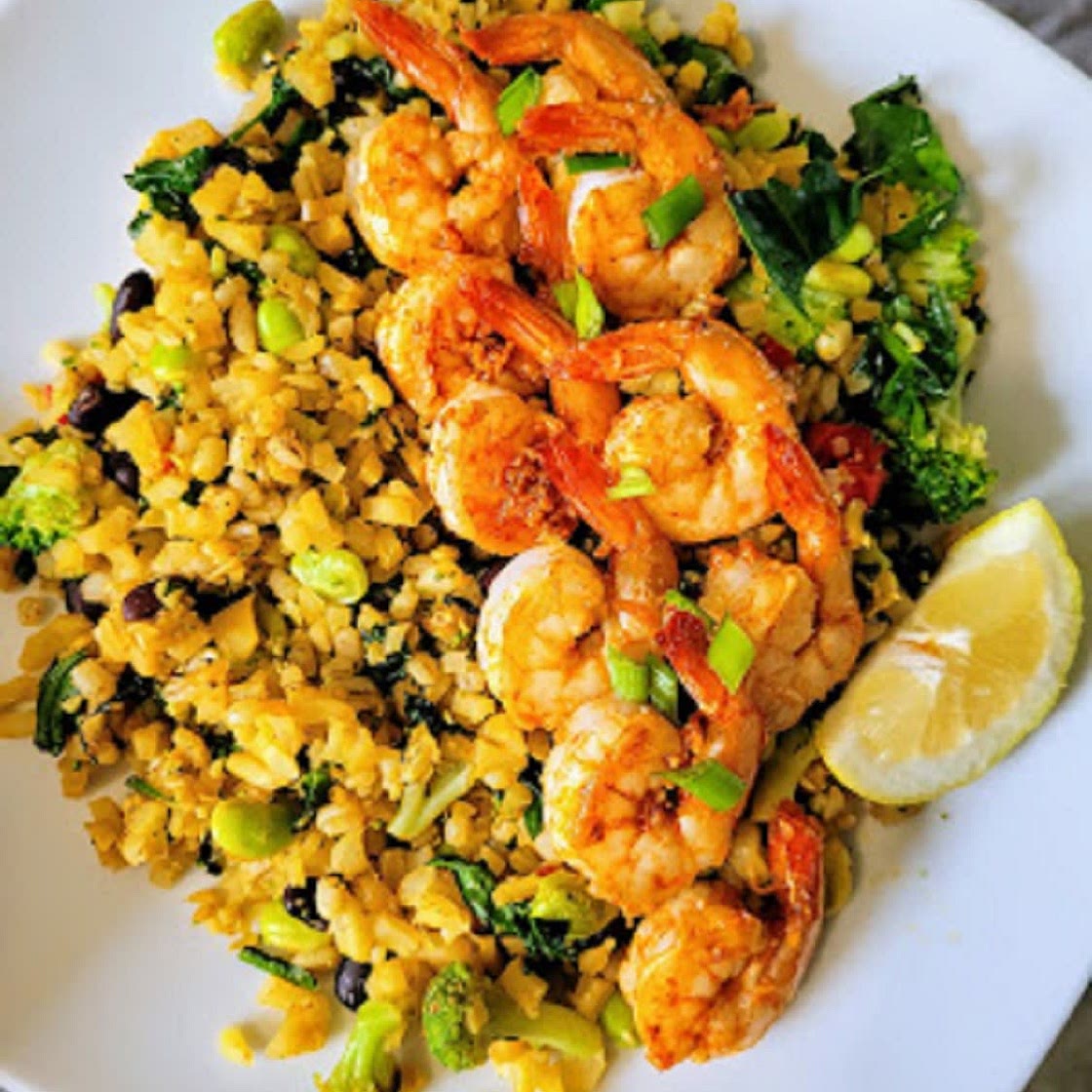 Garlic Cauliflower Rice and Shrimp