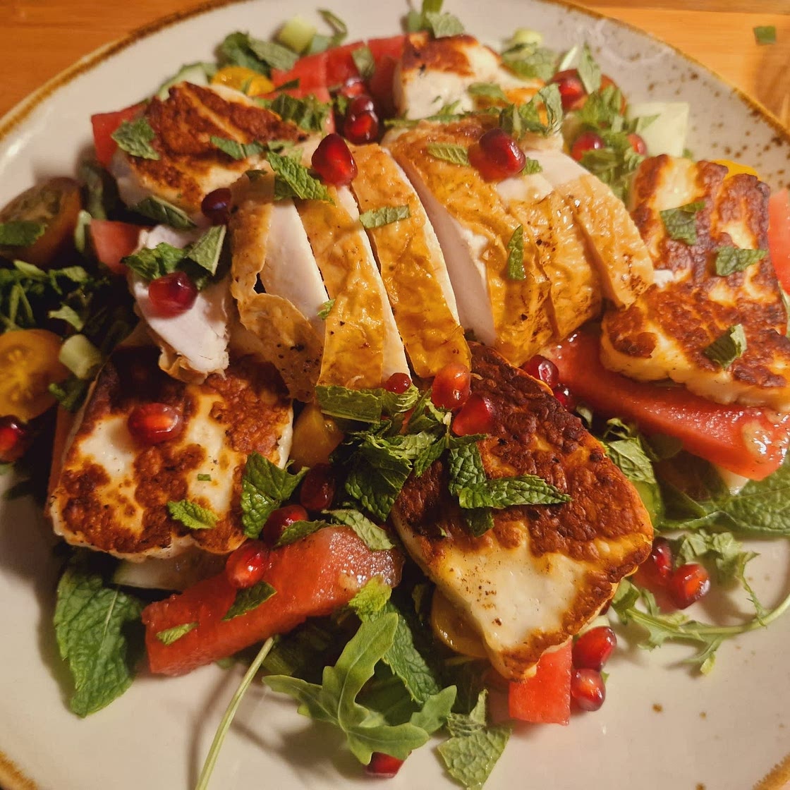 Grilled Watermelon & Halloumi Salad