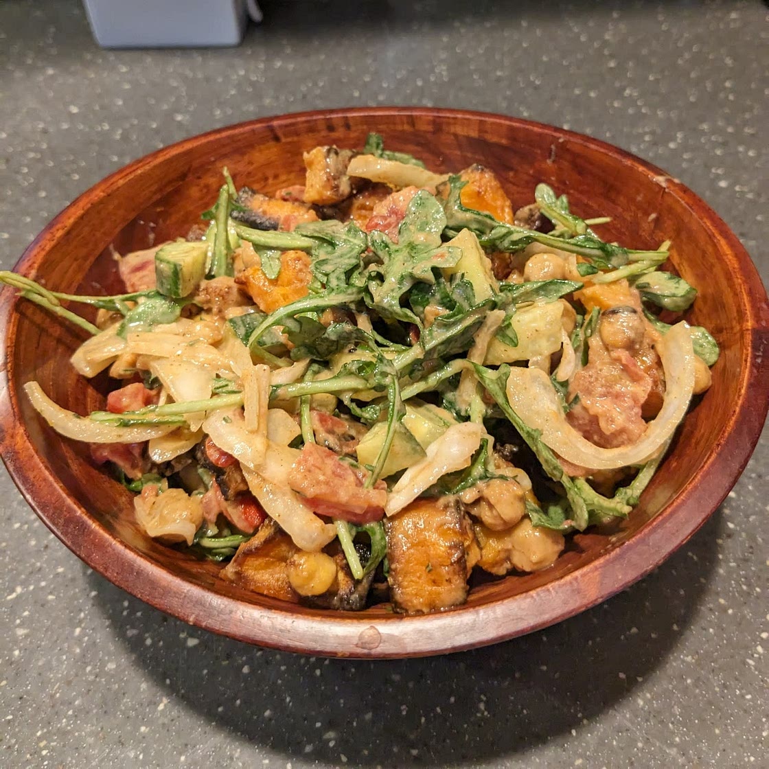 Hormone Balancing Arugula Salad with Rosemary Tahini Sauce
