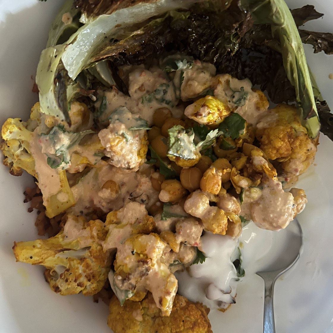 Golden Ginger Cauliflower Chickpea Bowls