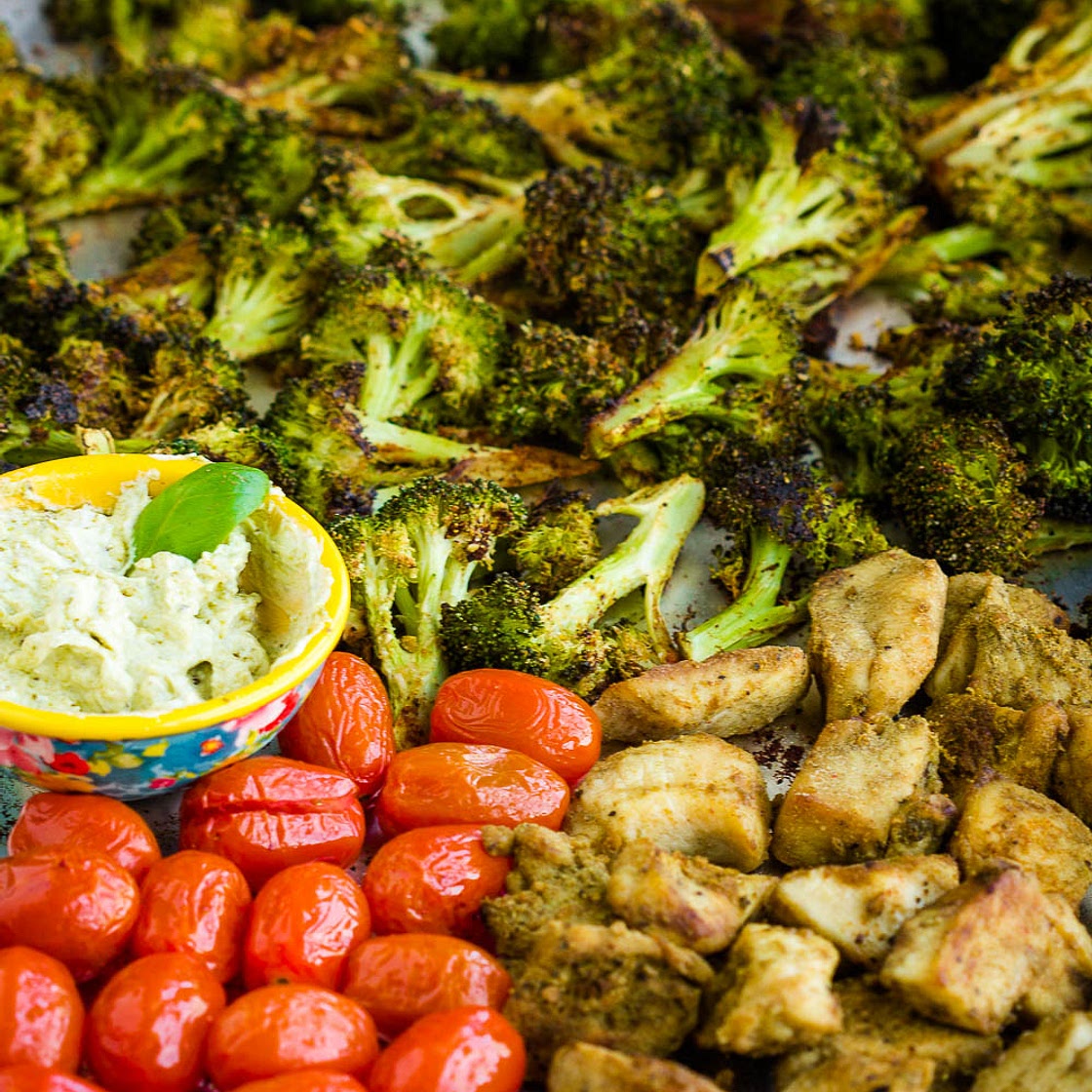 SHEET PAN CRISPY ROASTED BLACKENED CHICKEN AND BROCCOLI