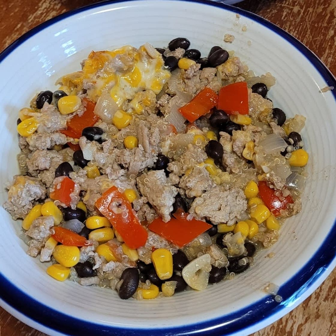 Healthy One Pan Cheesy Quinoa Taco Skillet