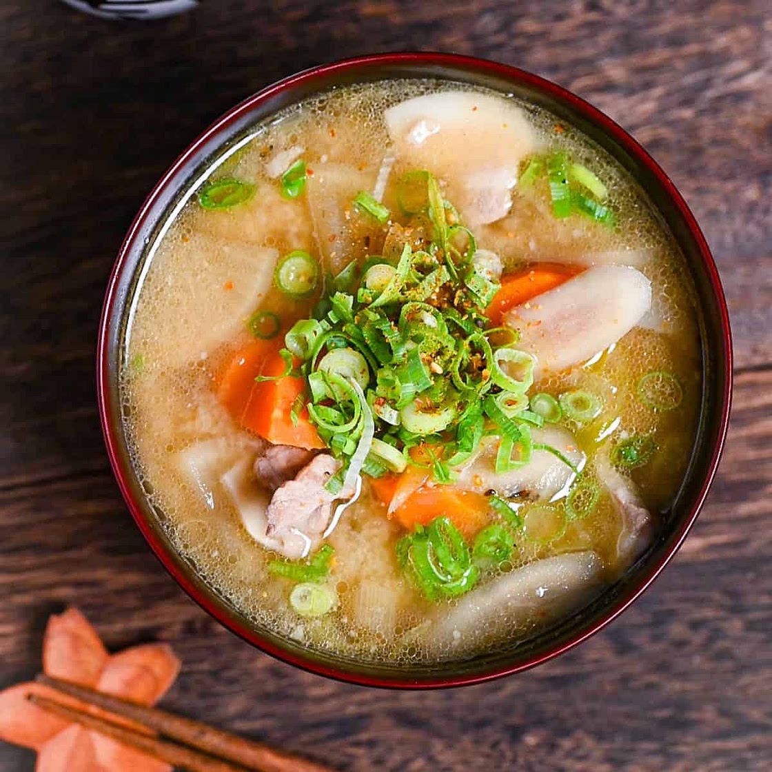 Tonjiru (Butajiru) Japanese Pork Miso Soup