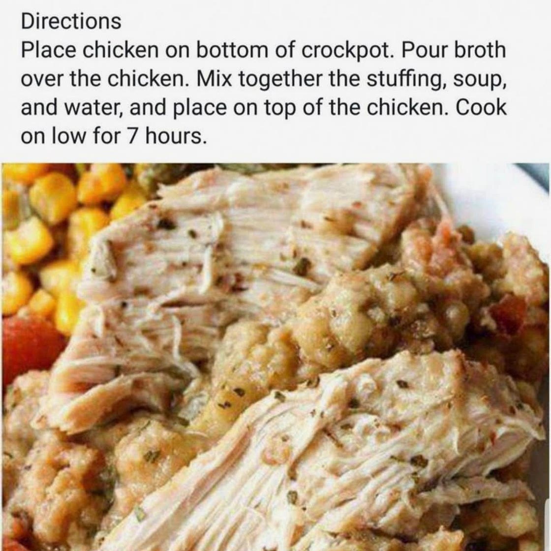 Crockpot Chicken & Stuffing w/green beans