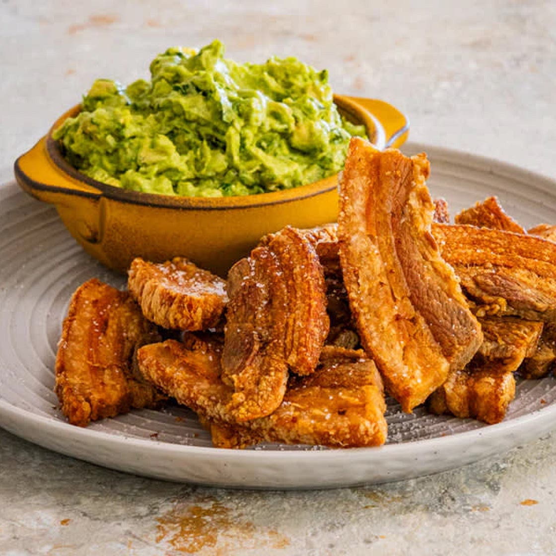 Chicharron with guacamole