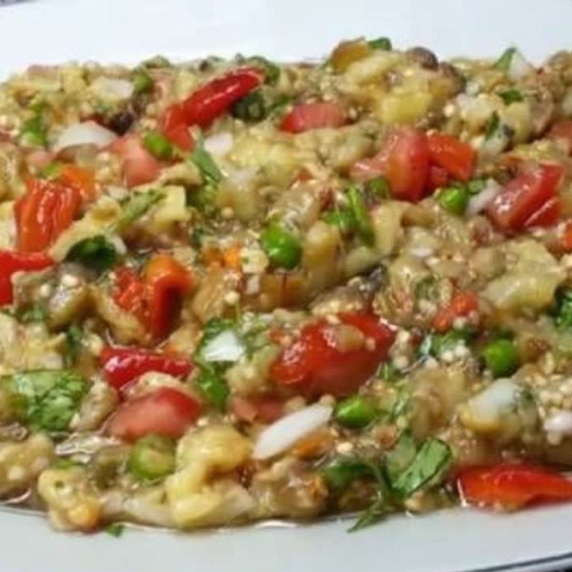 Roasted eggplant salad