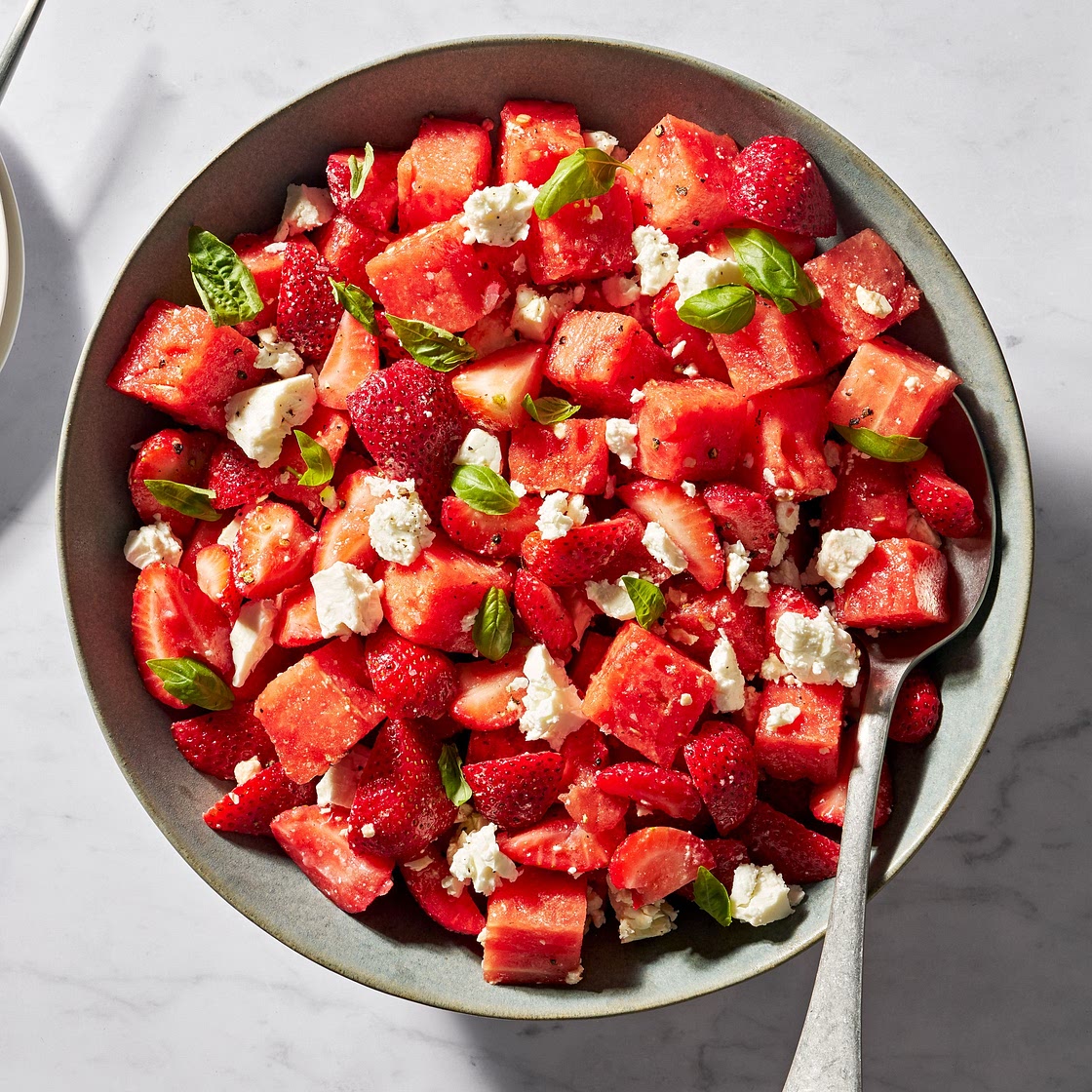 Watermelon Strawberry Caprese Salad