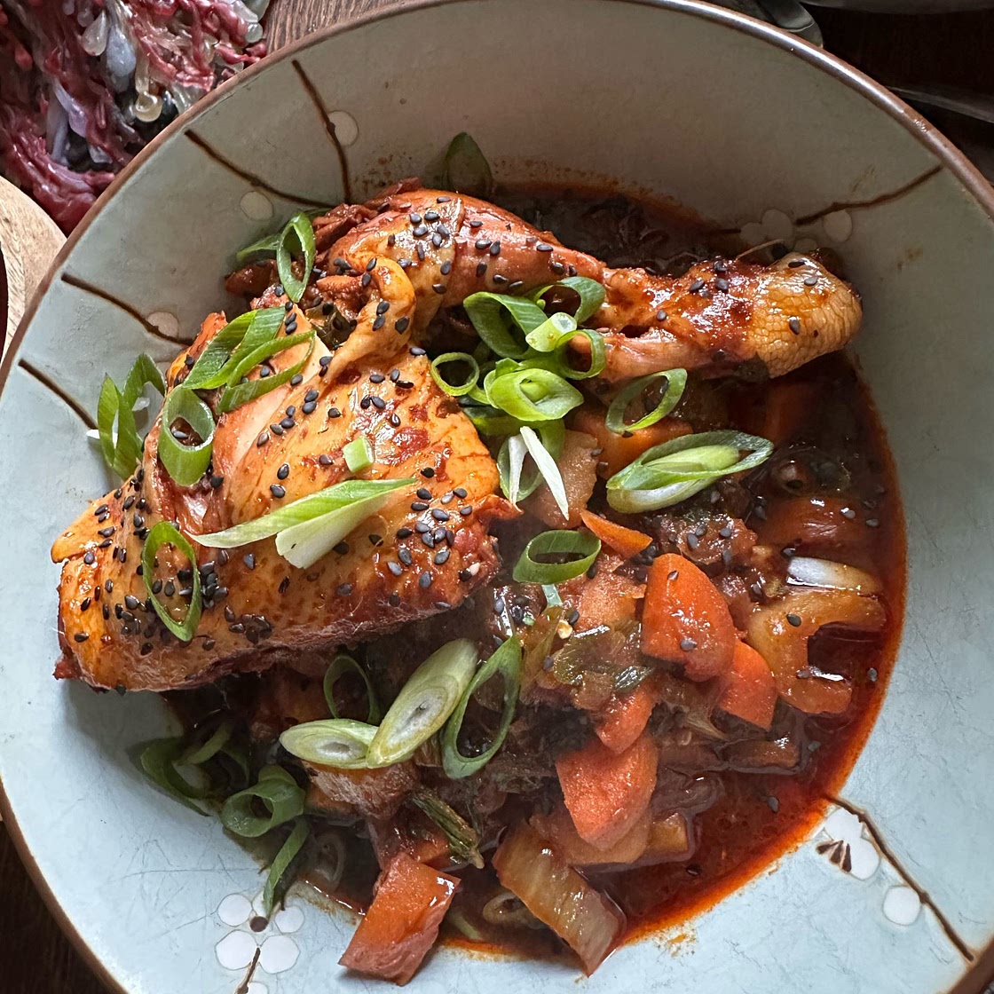 Spicy Korean Chicken Stew (Dakdoritang)