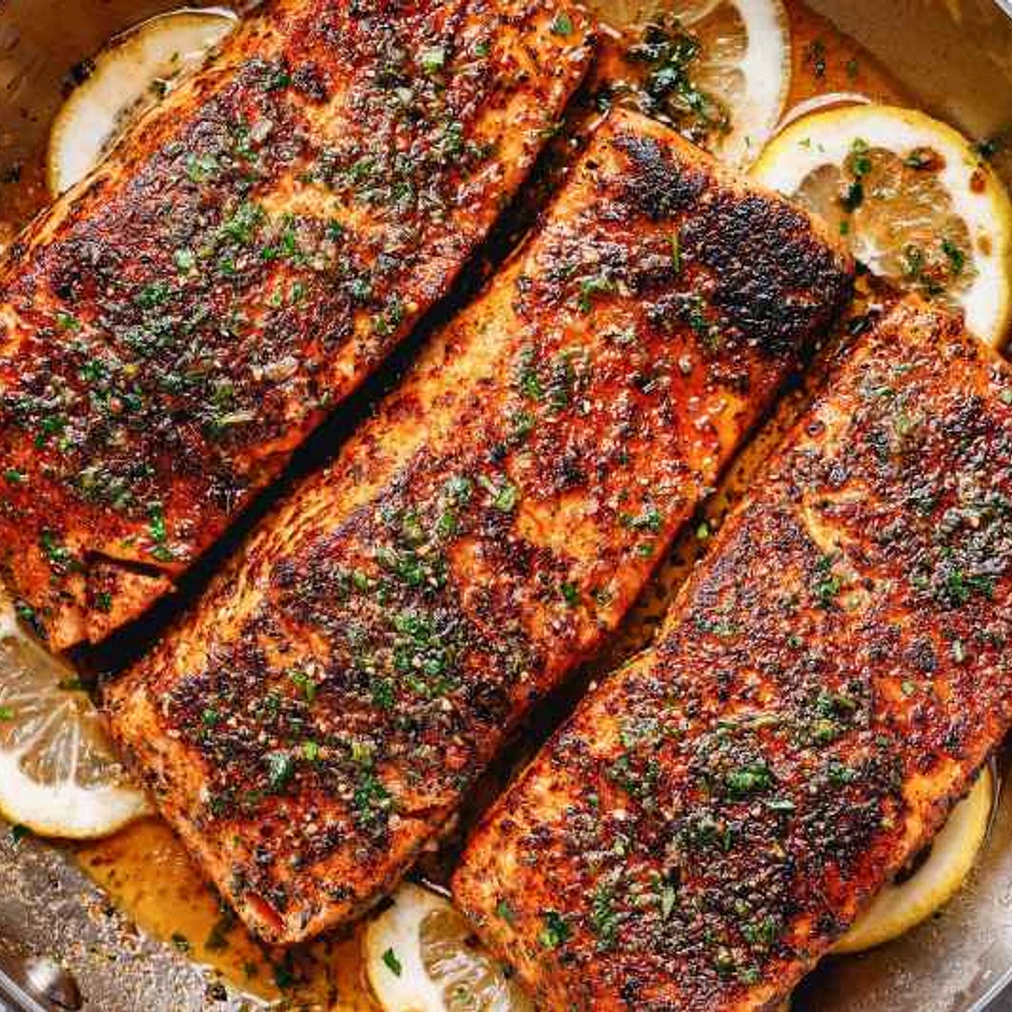 Roasted Cajun Blackened Salmon with Asparagus