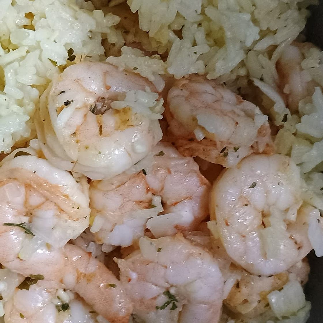 Baked Lemon Herb Rice with Garlic Butter Shrimp