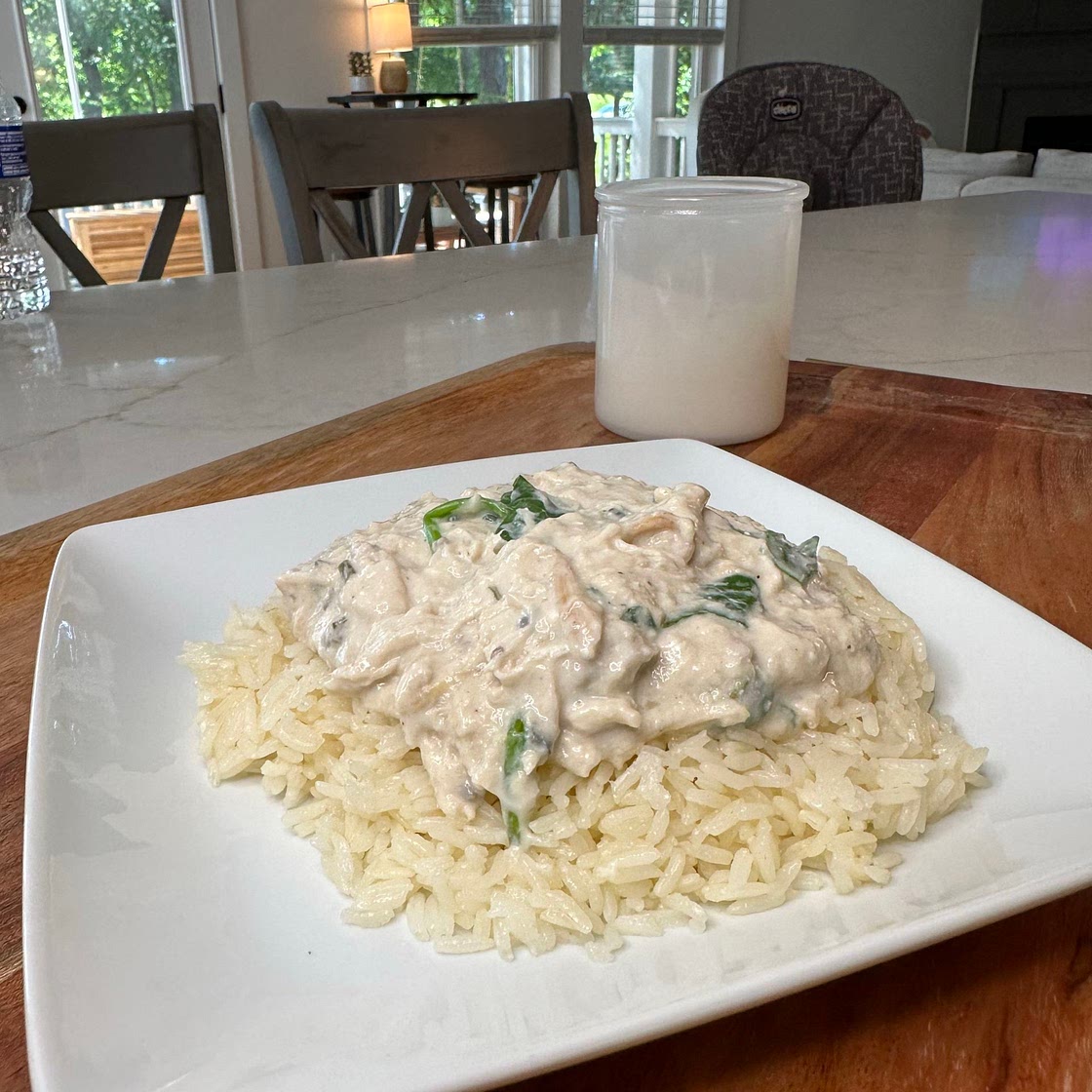 White Wine Chicken Over Rice