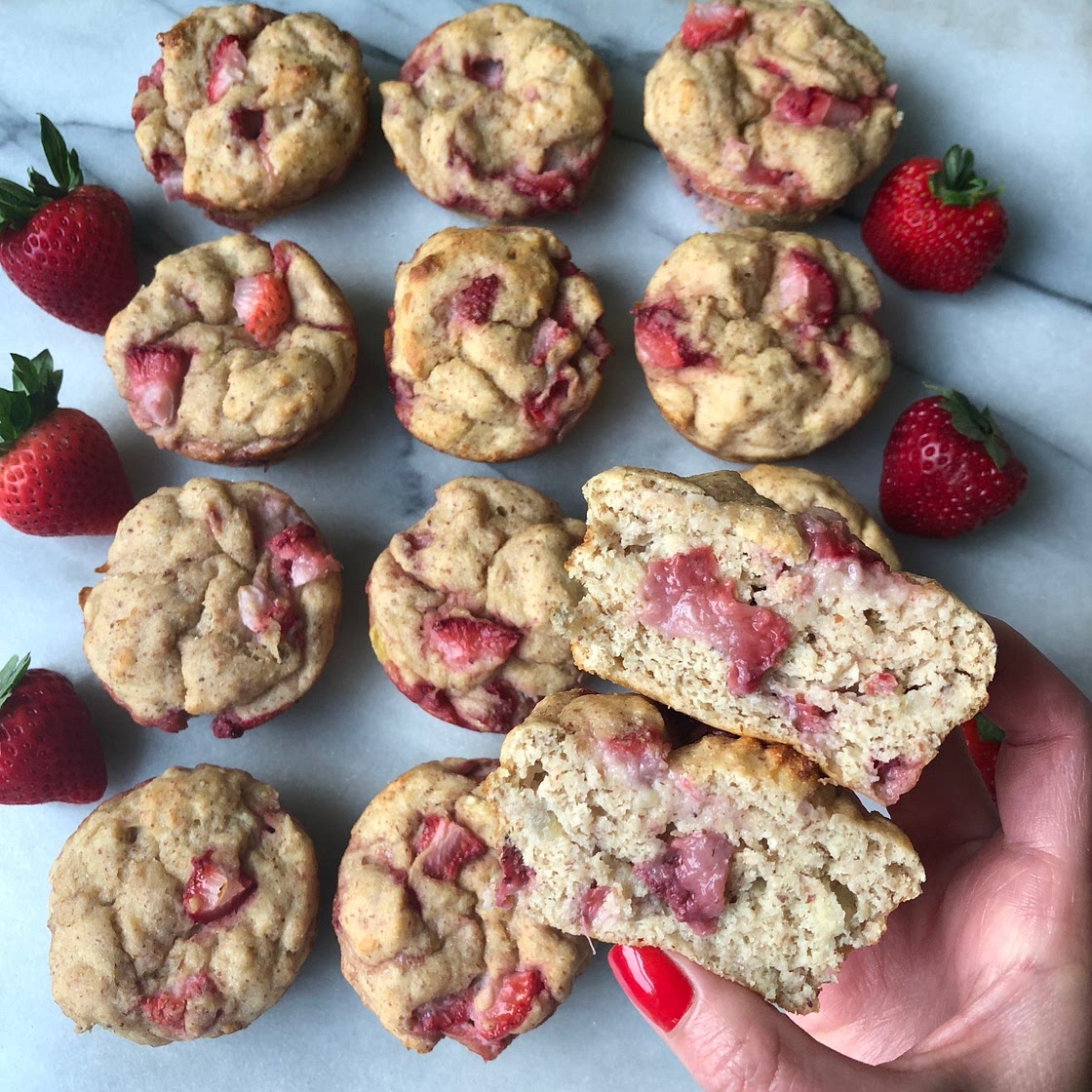 Strawberry-Banana Protein Muffins