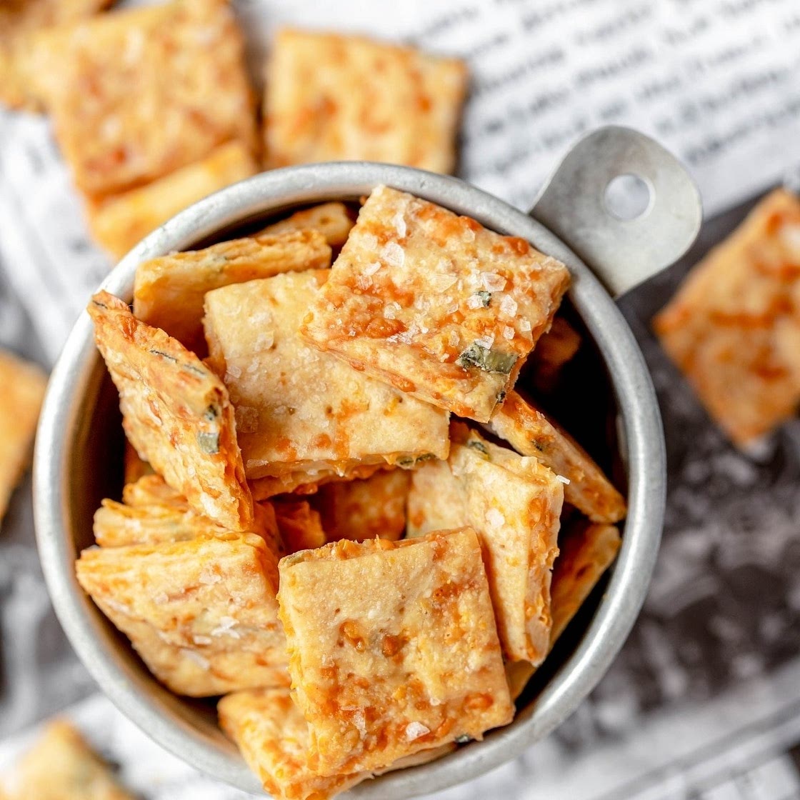 Cheesy Sourdough Discard Crackers
