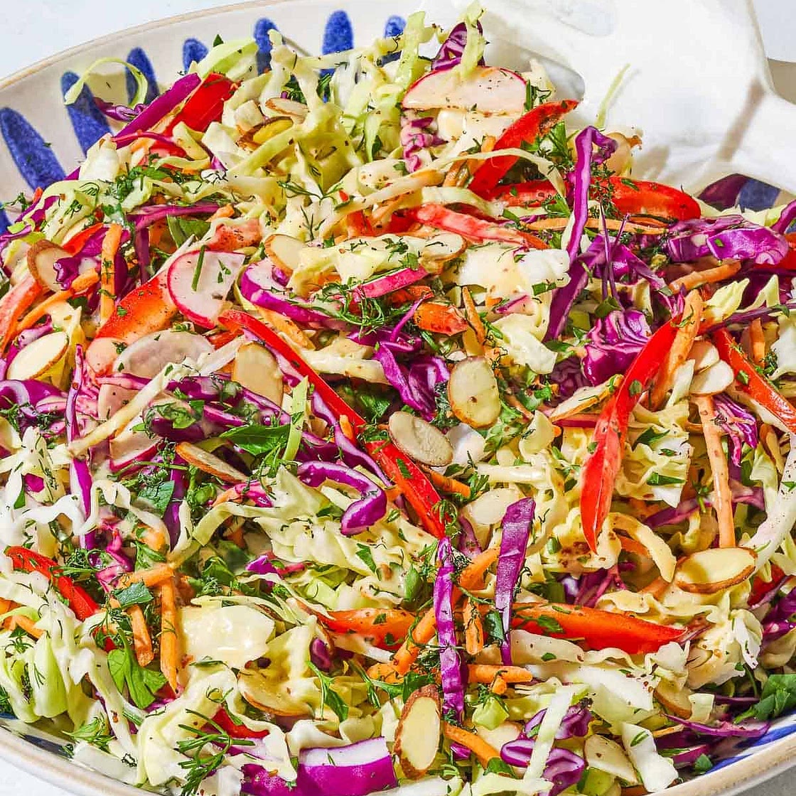 Crunchy Cabbage Salad with Dijon-Lime Vinaigrette