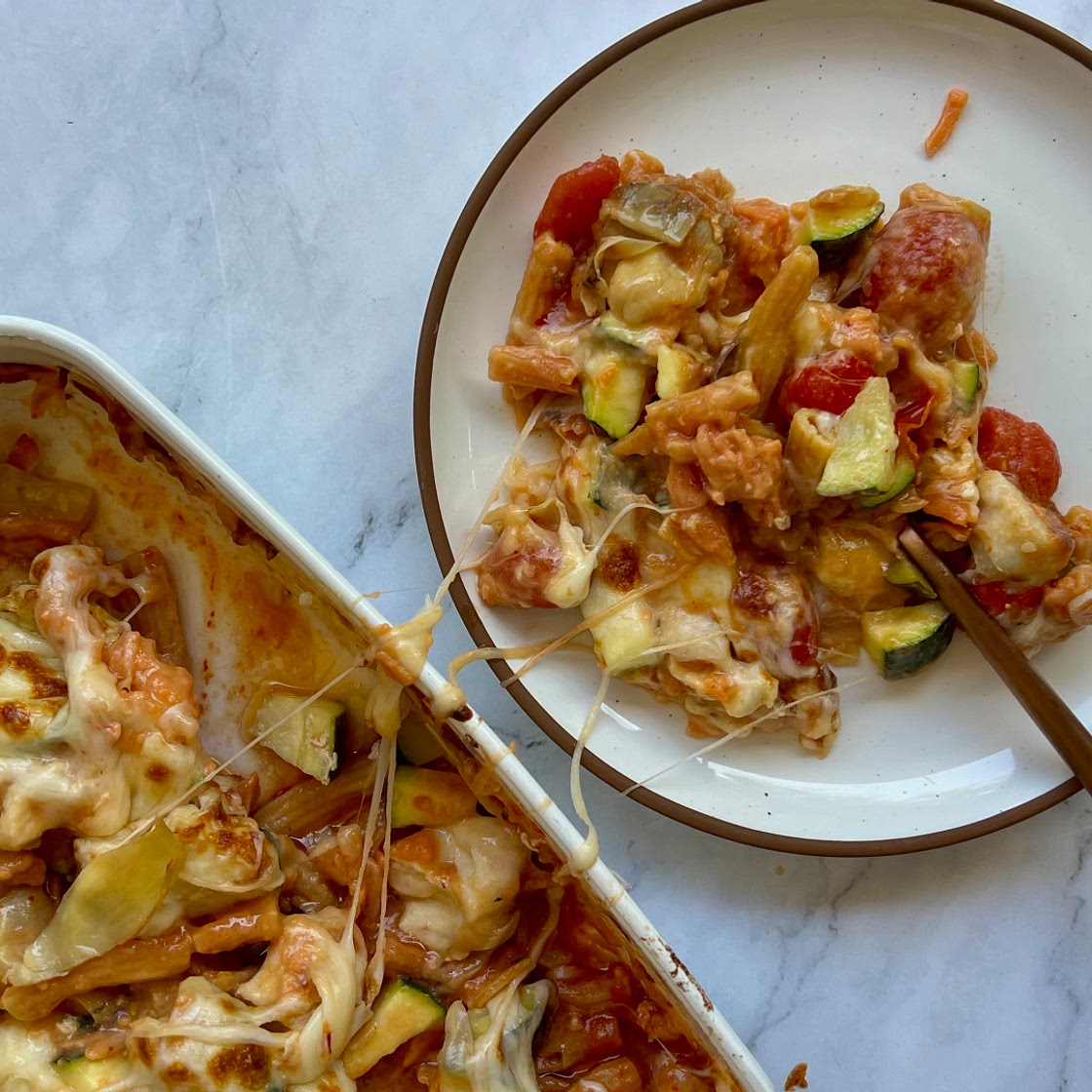 Dump and Bake Mediterranean Pasta