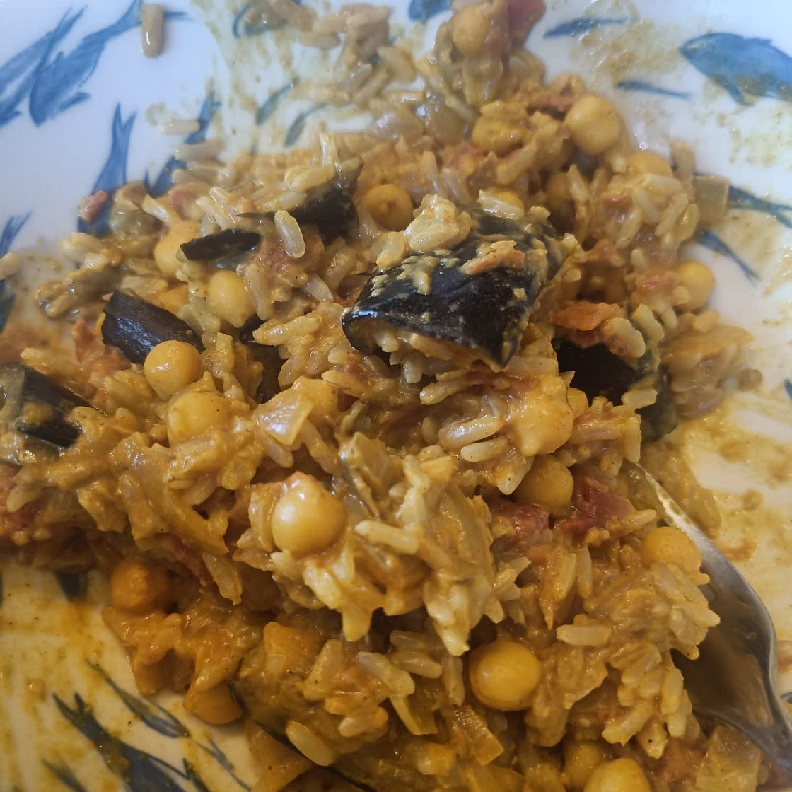 Vegan Roasted Aubergine and Chickpea Curry