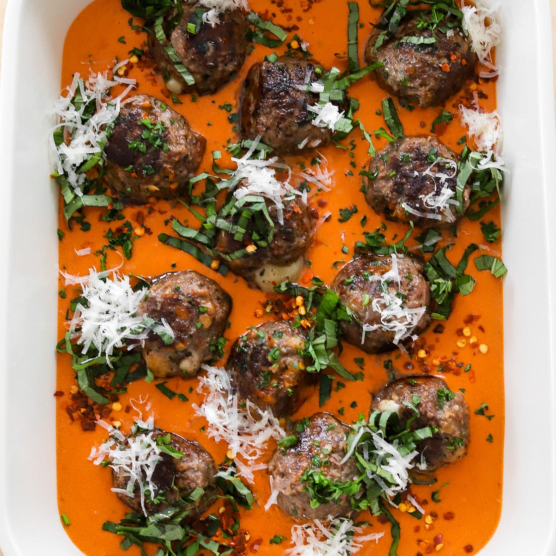 Mozzarella Stuffed Meatballs
