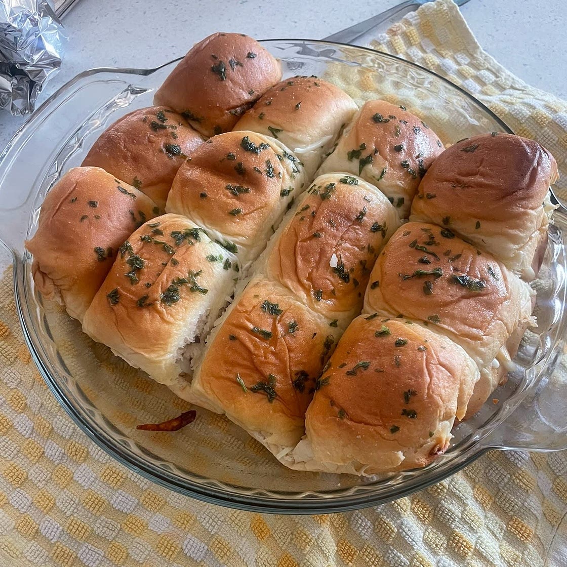 Pesto Chicken Pull Apart Sliders