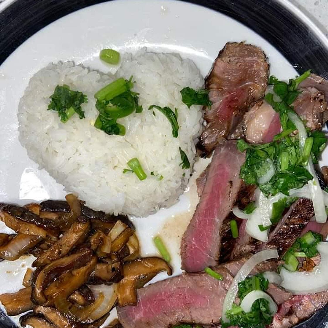 Sautéed mushrooms and onion