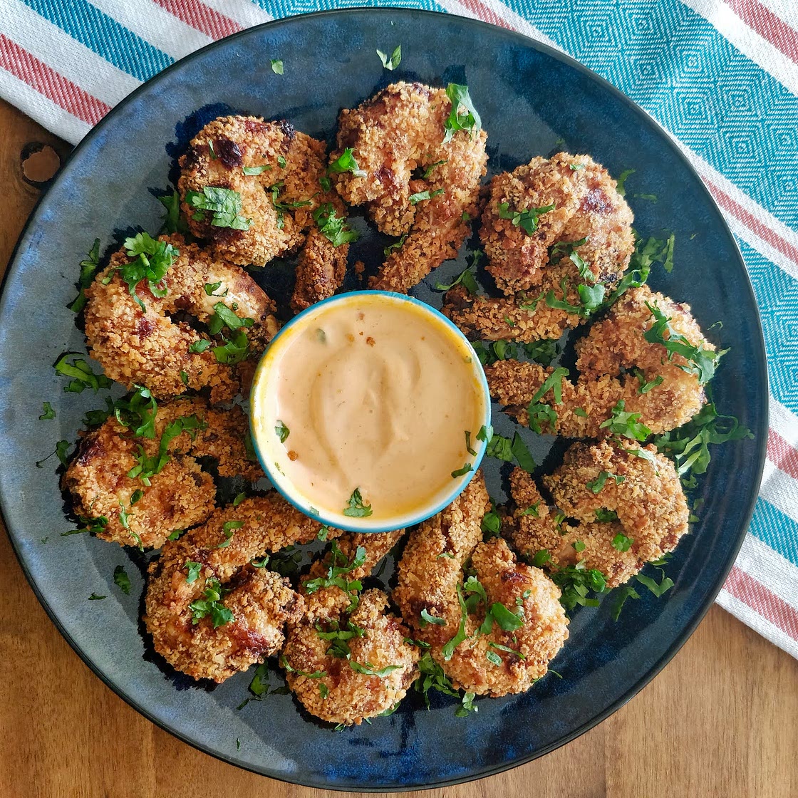 Air fryer Panko Crusted Prawns