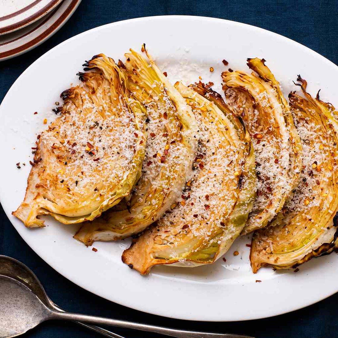 Roasted Garlic-Parmesan Cabbage