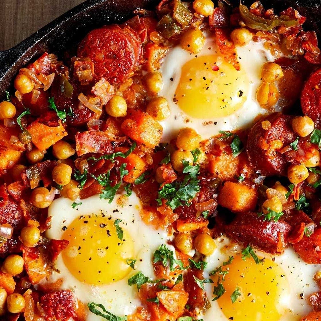 Sweet Potato, Chickpea & Chorizo Hash Recipe