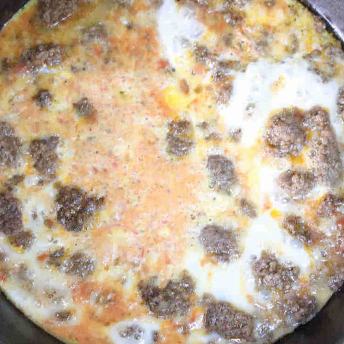 Scrambled Beef and Eggs Skillet
